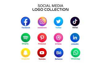 Social Media icons, Pack Websites Icons, clean template - Icon set template