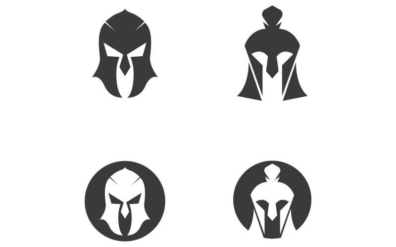Spartan helmet and gladiator version v1 Logo Template