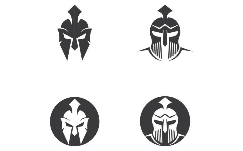 Spartan helmet and gladiator version v3 Logo Template