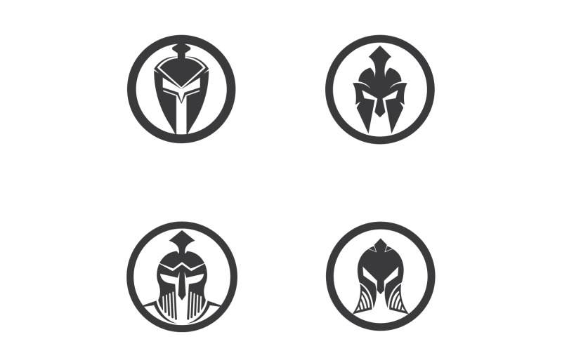 Spartan helmet and gladiator version v4 Logo Template