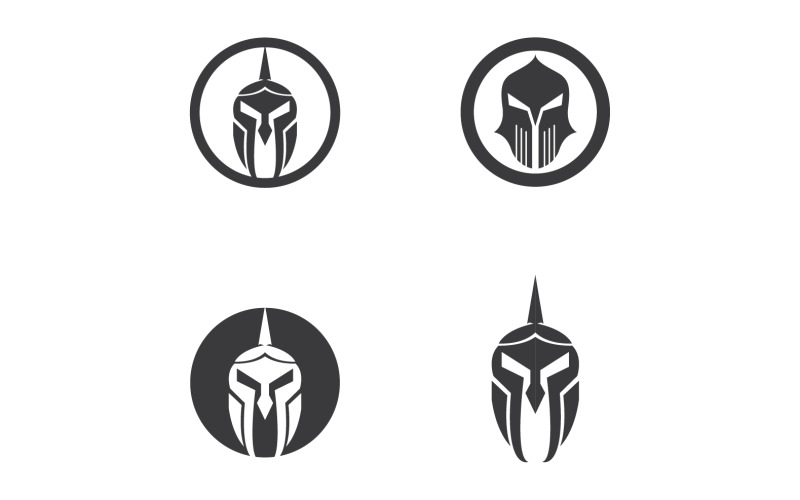 Spartan helmet and gladiator version v5 Logo Template