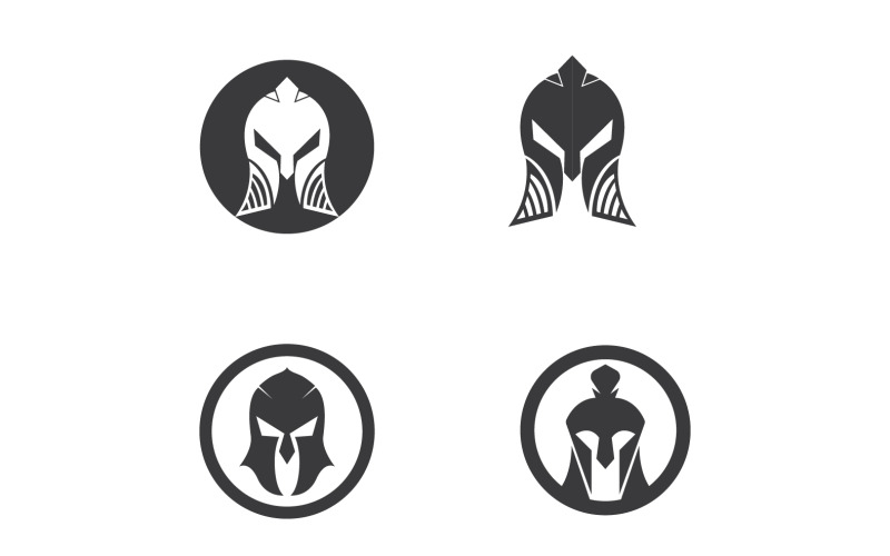 Spartan helmet and gladiator version v6 Logo Template