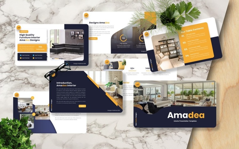 Amadea - Interior Powerpoint Template PowerPoint Template