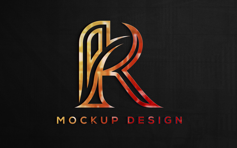 Beautiful logo mockup on dark gray texture background Product Mockup