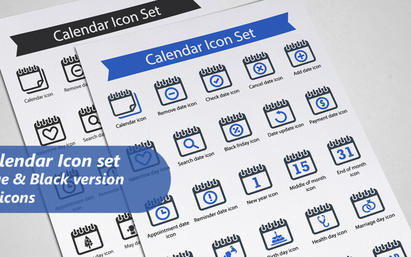 Calendar Icon Set Template