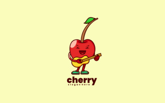 Cherry Mascot Cartoon Logo Style