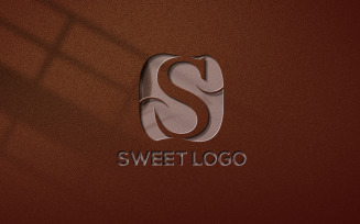 Luxury sweet logo mockup with debossed effect