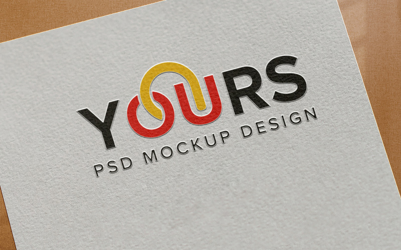 New logo presentation mockup on white paper card texture Product Mockup