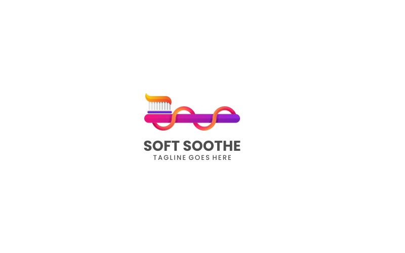 Soft Toothbrush Gradient Logo Logo Template