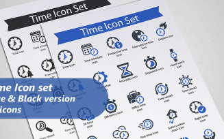 Time glyph Icon Set Template