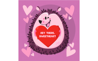 Valentine's Day Card Greeting Illustration