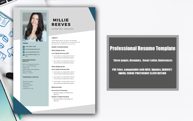 Kit Graphique #316799 Professional Resume Divers Modles Web - Logo template Preview