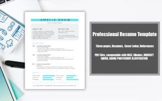 Printable Resume Template PDF Amelia Shaw