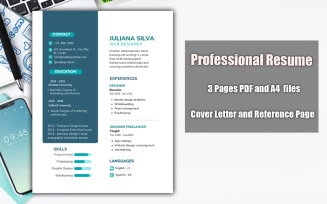 Printable Resume Template PDF-Blue-Green