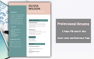 Printable Resume Template PDF Green- Tan