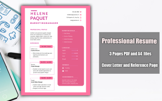 Printable Resume Template PDF Pink and White