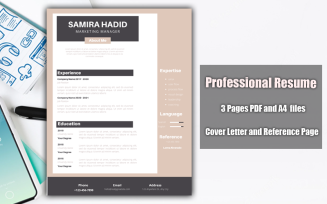 Printable Resume Template PDF Tan-Brown-White