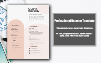 Printable Resume Template PDF Tan-White-lightTan