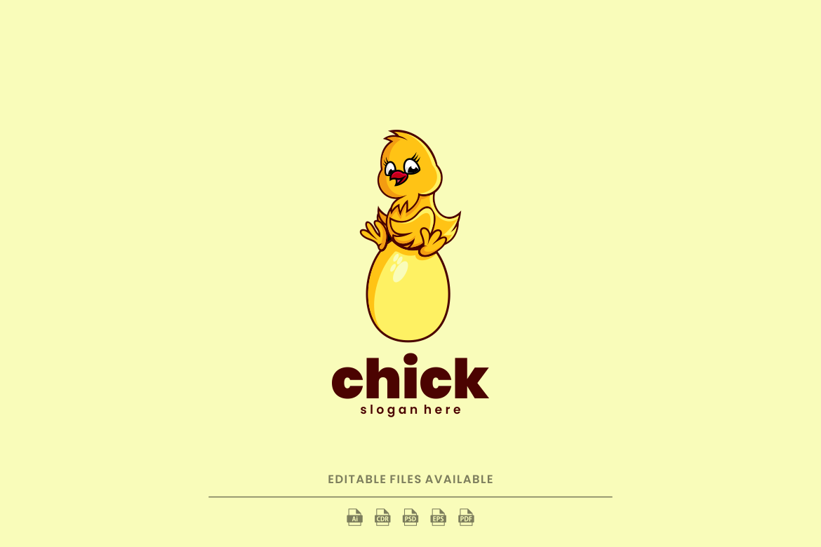 Chick Mascot Cartoon Logo