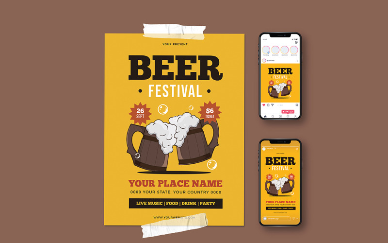 Beer Festival Invitation Flyer Corporate Identity