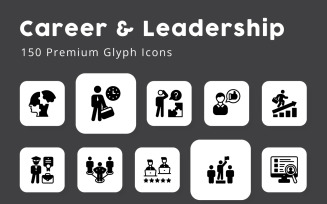 Career and Leadership Unique Glyph Icons