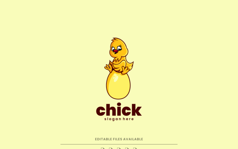 Chick Mascot Cartoon Logo Logo Template