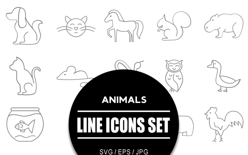 Cool Animal Icons Bundle Set Animals Icon Set