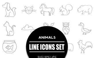 Cool Animals Icons Bundle Set