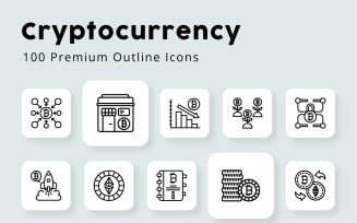Cryptocurrency Unique Outline Icons