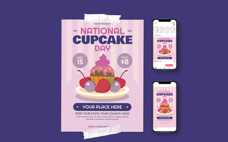 Cupcake Day Celebration Flyer Corporate Identity