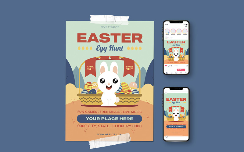 Easter Egg Hunt Celebration Flyer Corporate Identity