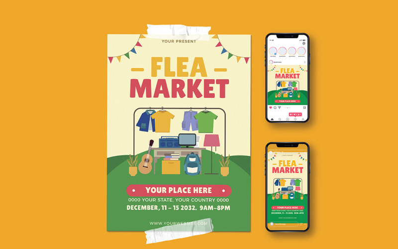 Flea Market Promotional Flyer Corporate Identity