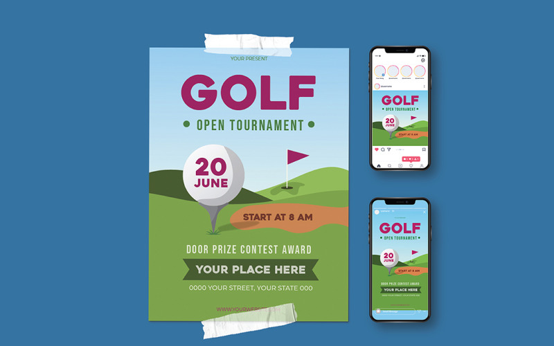 Golf Tournament Invitation Flyer Corporate Identity