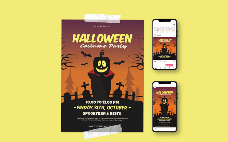 Halloween festival Invitation Flyer Corporate Identity