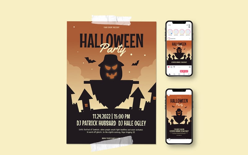 Halloween Party Invitation Flyer Corporate Identity