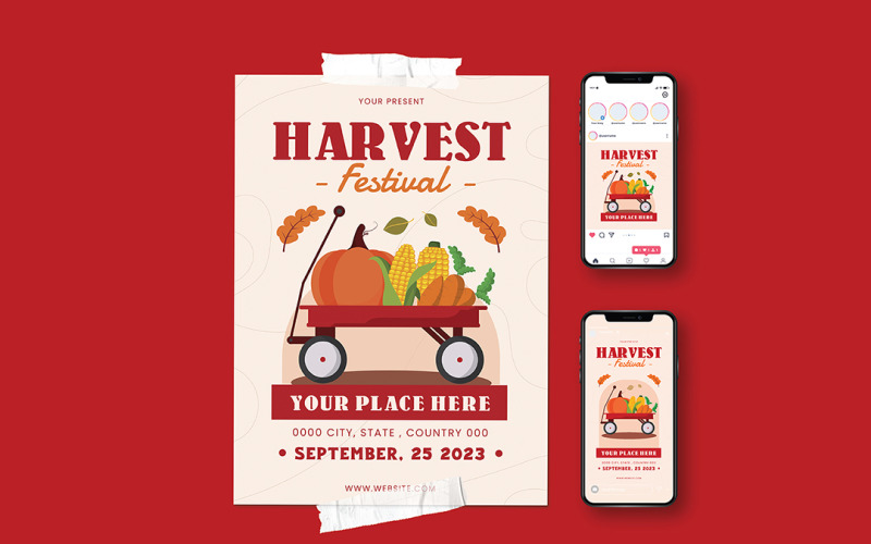 Harvest Festival Celebration Flyer Corporate Identity