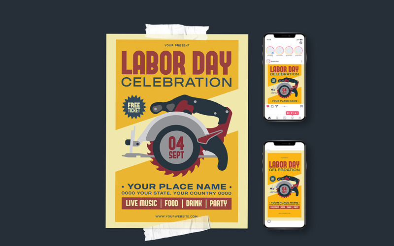 Labor Day Celebration Flyer Corporate Identity