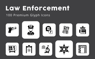 Law Enforcement Unique Glyph Icons