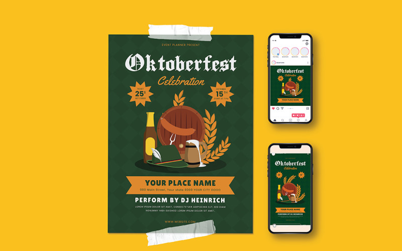 Oktoberfest Party Celebration Flyer Corporate Identity