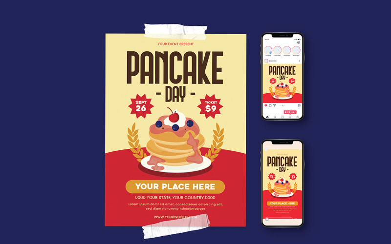 Pancake Day Protional Flyer Corporate Identity