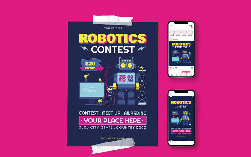 Robotic Contest Promotional Flyer Corporate Identity
