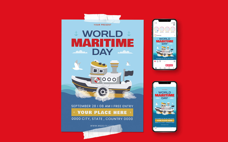 World Maritime Day Celebration Flyer Corporate Identity