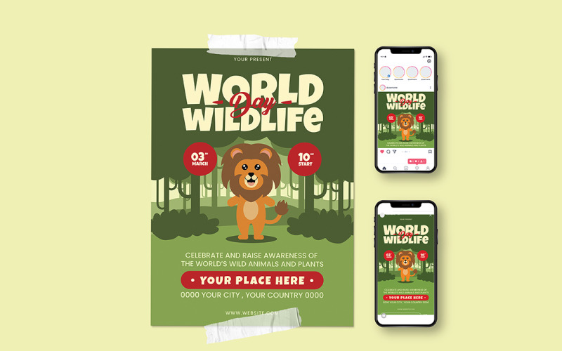 World Wildlife Day Celebration Flyer Corporate Identity
