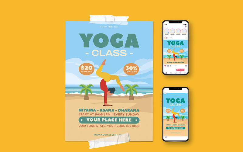 Yoga Class Promotional Flyer Corporate Identity