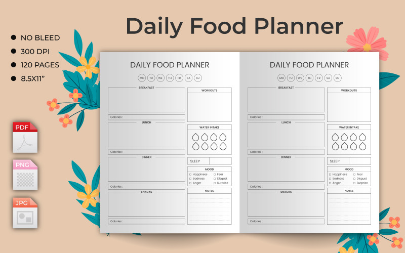 Daily food planner – KDP Interior Planner