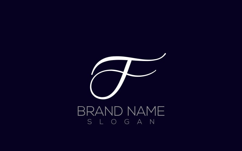 F Calligraphy Logo |Letter F Calligraphy Logo Design Logo Template