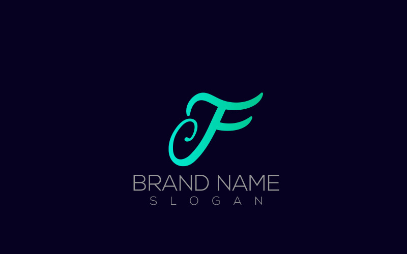 F Logo | Letter F Calligraphy Logo Design Logo Template
