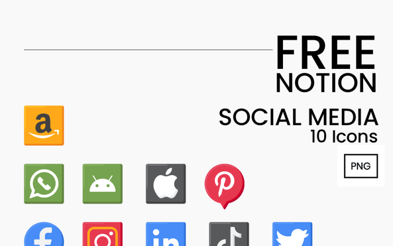 10 Free Notion Social Media Icon Set