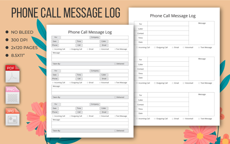 Phone call message log – KDP Interior Planner