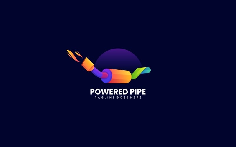 Powered Pipe Gradient Colorful Logo Logo Template